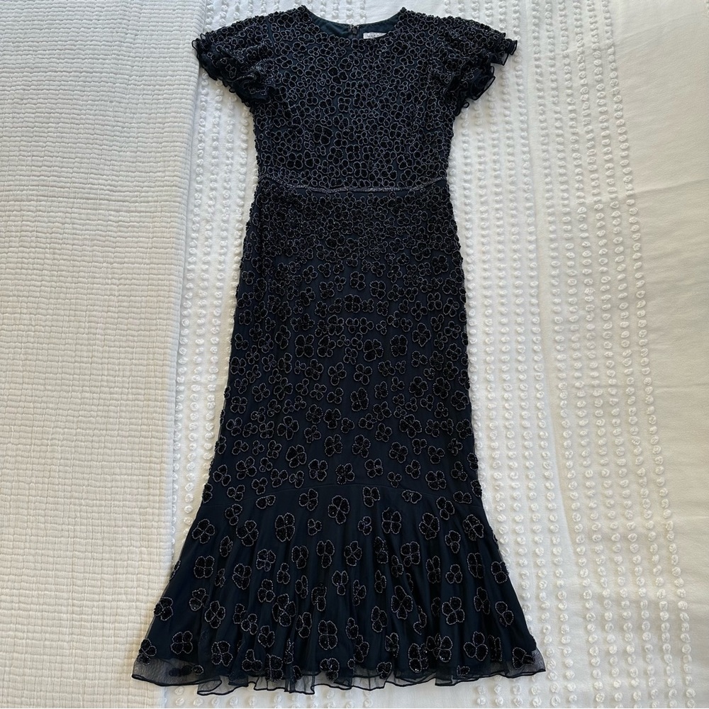 Mac Duggal Anthropologie BHLDN Maya Beaded Floral Embellished Midi Dress 6